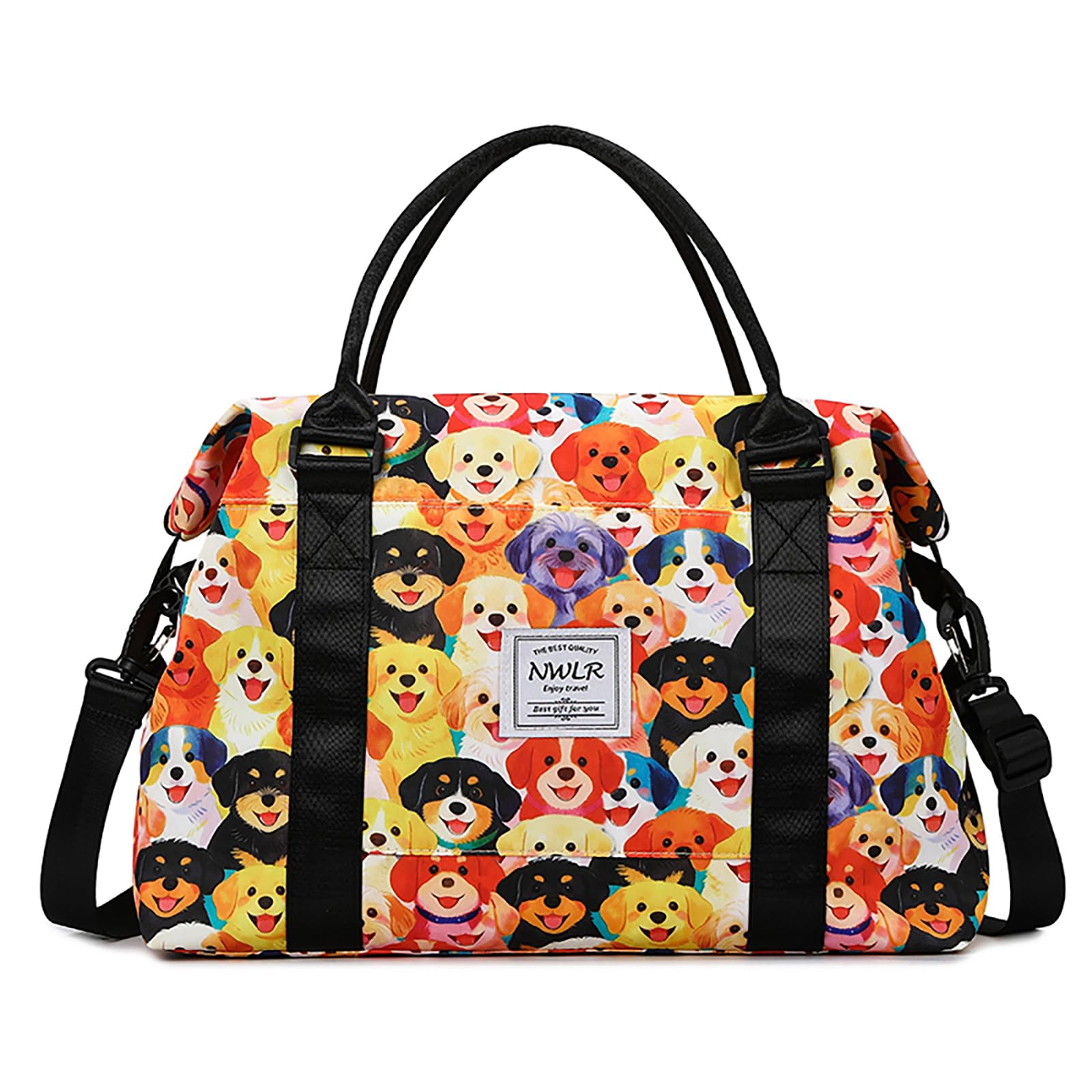 Travel Duffle Bag Weekender Overnight Bag Gym Tote with Dry and Wet Separated Pocket for Women Girls Shoulder Workout Duffel Bag Water Resistant, Lovely Dogs, Trolley Sleeve Bag With Dry and Wet — image 1