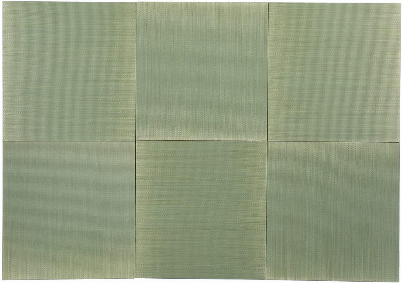 MIINA Tatami Mat Set - Finely Woven Igusa Grass, Japanese futon Mattress, Floor Mattress, Non-Slip, 32x32 Inch (Natural, 6pieces) Natural 6pieces