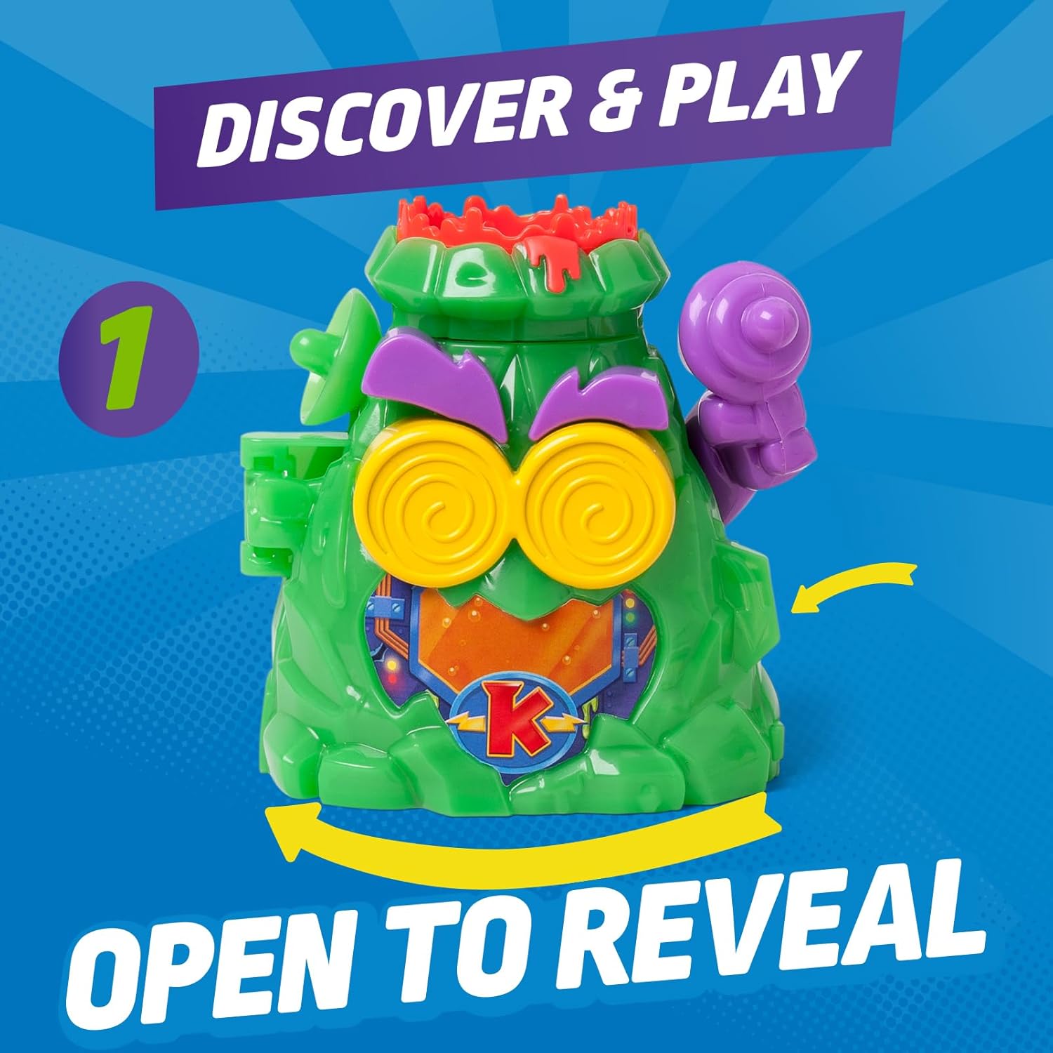 SUPERTHINGS KAZOOM Power - Hidden Base Professor K. Kazoom Power TV Series Professor K's Lair Contains 1 Hidden Base, 1 Professor K Exclusive, 1 Exclusive Robotoxic