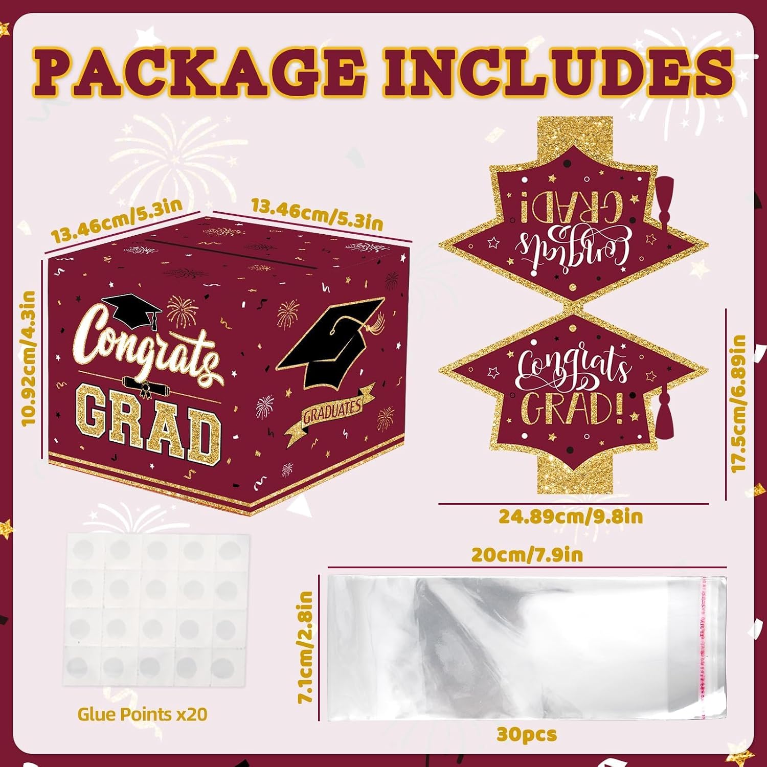 VABAMNA Class of 2026 Graduation Money Box for Cash Gift Pull, Funny Surprise DIY Cash Gift Idea Kit Graduation Money Holder for Boys Girls College High School Congrats Grad Party Favors, Maroon image 4