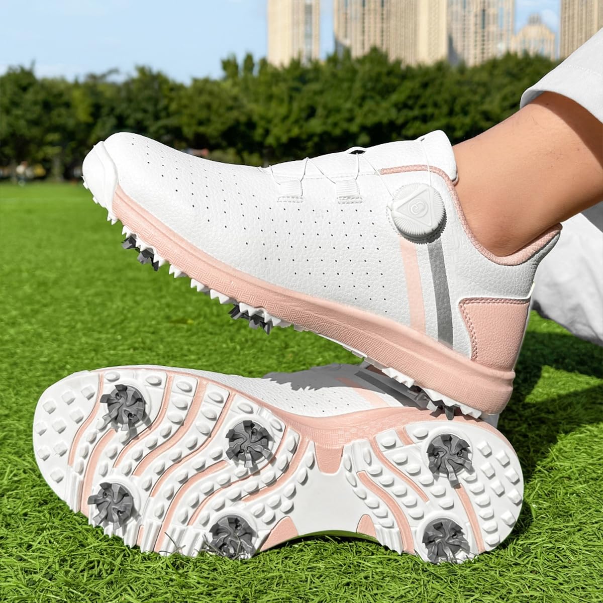 Zapatos De Golf Impermeables Mujeres Zapatillas De Entrenamiento De Golf Profesionales 6 Clavos Ligeras Antideslizantes Informales