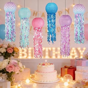6 Pack Jellyfish Decorations Mermaid Jellyfish Lanterns Jellyfishs Decor