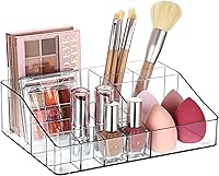 Vista 10 de Vtopmart Organizador de maquillaje de 5 niveles transparente con cajón, almacenamiento de cosméticos para tocador y encimera de baño, soporte