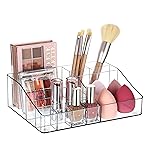 Vtopmart 1 Tier Clear Makeup Organizer, Cosmetic Storage for Dresser Countertop and Bathroom Vanity, Beauty Holder for Lipstick Brush Skincare