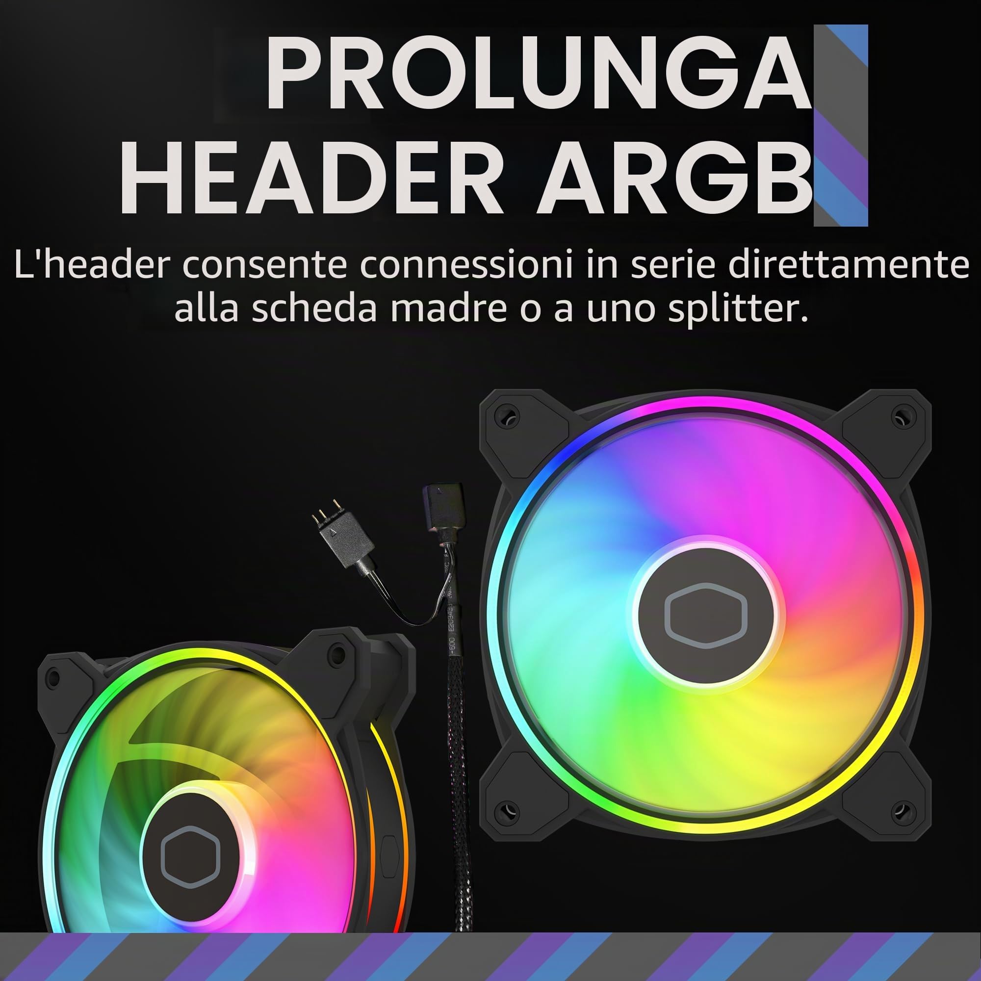 Cooler Master MasterFan MF120 Halo², doppio anello ARGB Gen 2 anelli LED, PWM dinamico 120 mm 2050 rpm, pale della ventola ingrandite, telaio ibrido per case PC, liquidi e raffreddamento ad aria