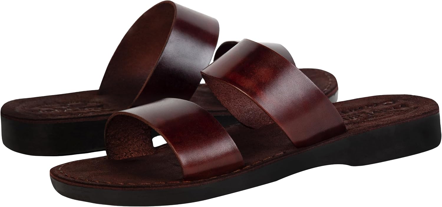 Holy Land Market Men/Women Biblical Jesus Leather/Suede Sandals/Slides From Jerusalem (Suede Style I) image 4