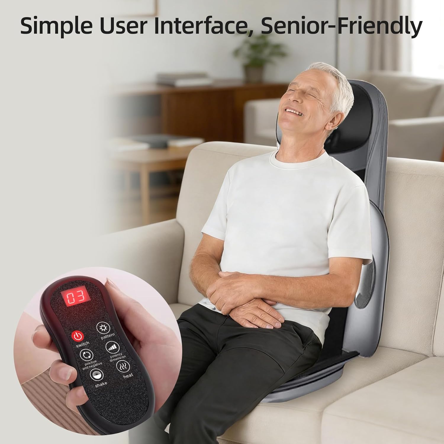 Beloving Full Body Massage Mat with Shiatsu Neck & Back Massager, Deep-Kneading Nodes Foot Massager, Heat Light & Vibration Chair Pad Adjustable Massage Chair Mat for Relaxation, Use at Home Office