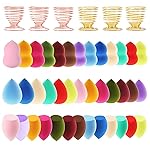 Abgream 45pcs Makeup Sponge Blender Set - 39 Pcs Latex-Free Vegan Sponges with 6 Pcs Makeup Blender Holder, Beauty Cosmetic Foundation Blending Powder Puff for Liquid Powers BB Cream (Style 2)