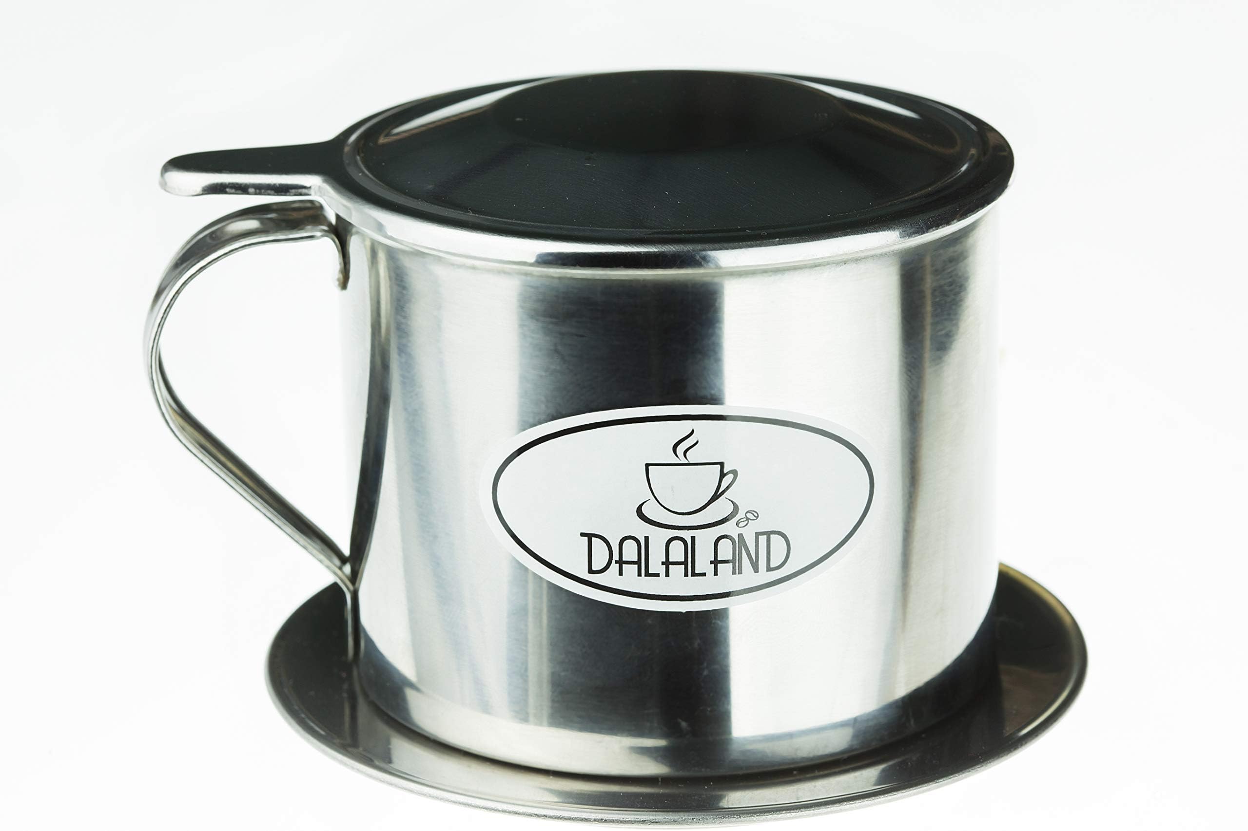 Vietnamese Stainless Steel Coffee Maker by DALALAND | Filter Press Down Insert | Dripper Mechanism - Made in Vietnam – Full Set (Large (11oz))
