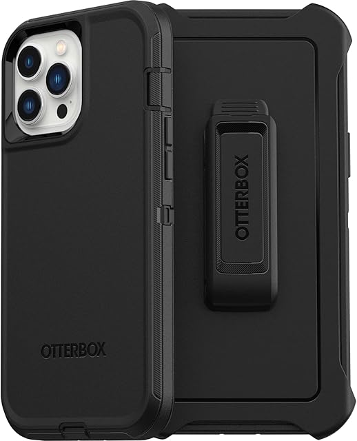 OtterBox Defender Etui do iPhone 13 Pro Max / iPhone 12 Pro Max, Odporne Na Wstrząsy i Upadki, 4 Razy Przetestowane Zgodnie ze Standardami Wojskowymi, Czarne, Bez Opakowania Detalicznego