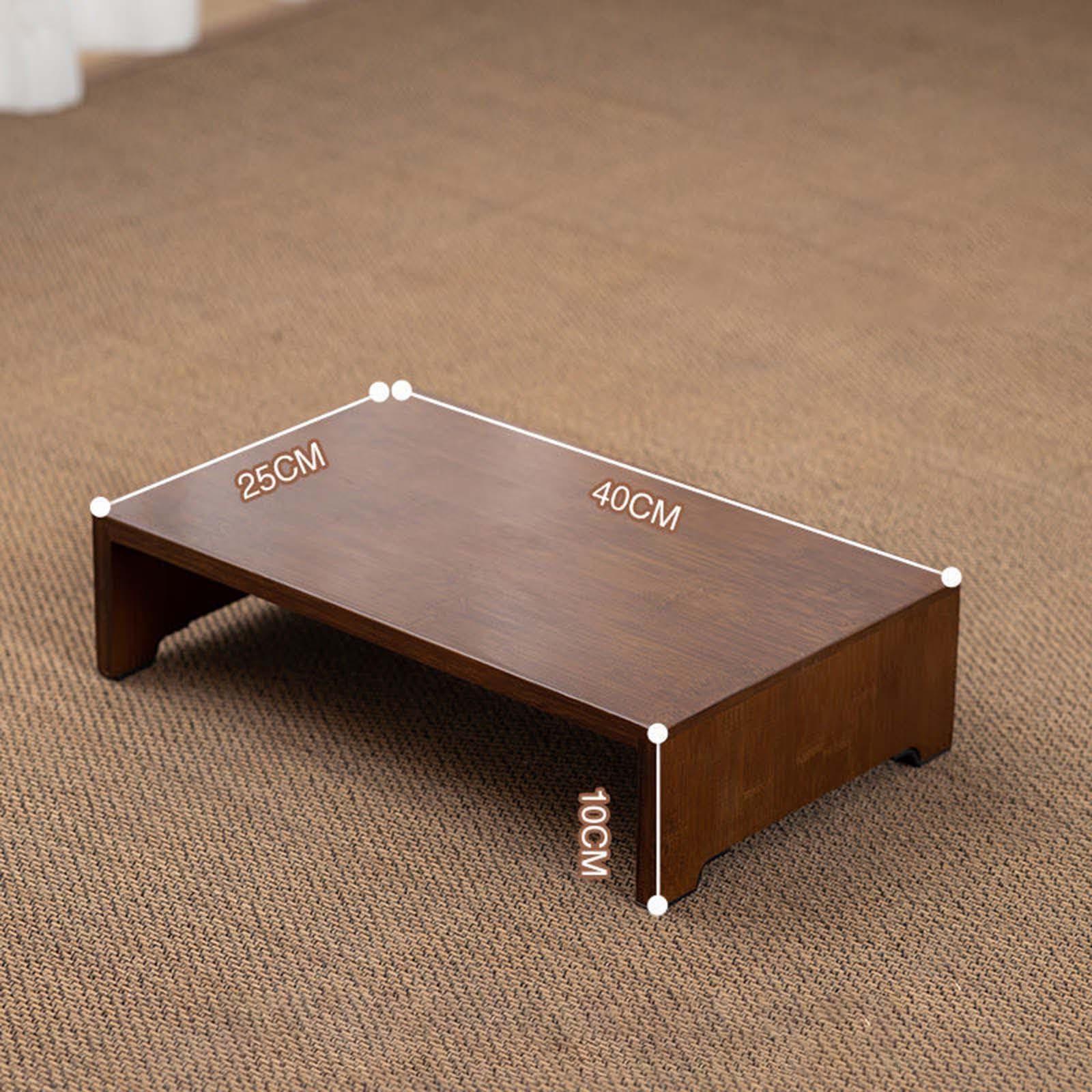 Panchetto Basso in Legno Poggiapiedi Comodo Multifunzionale Design Minimalista Adatto a Soggiorno, Marrone Scuro