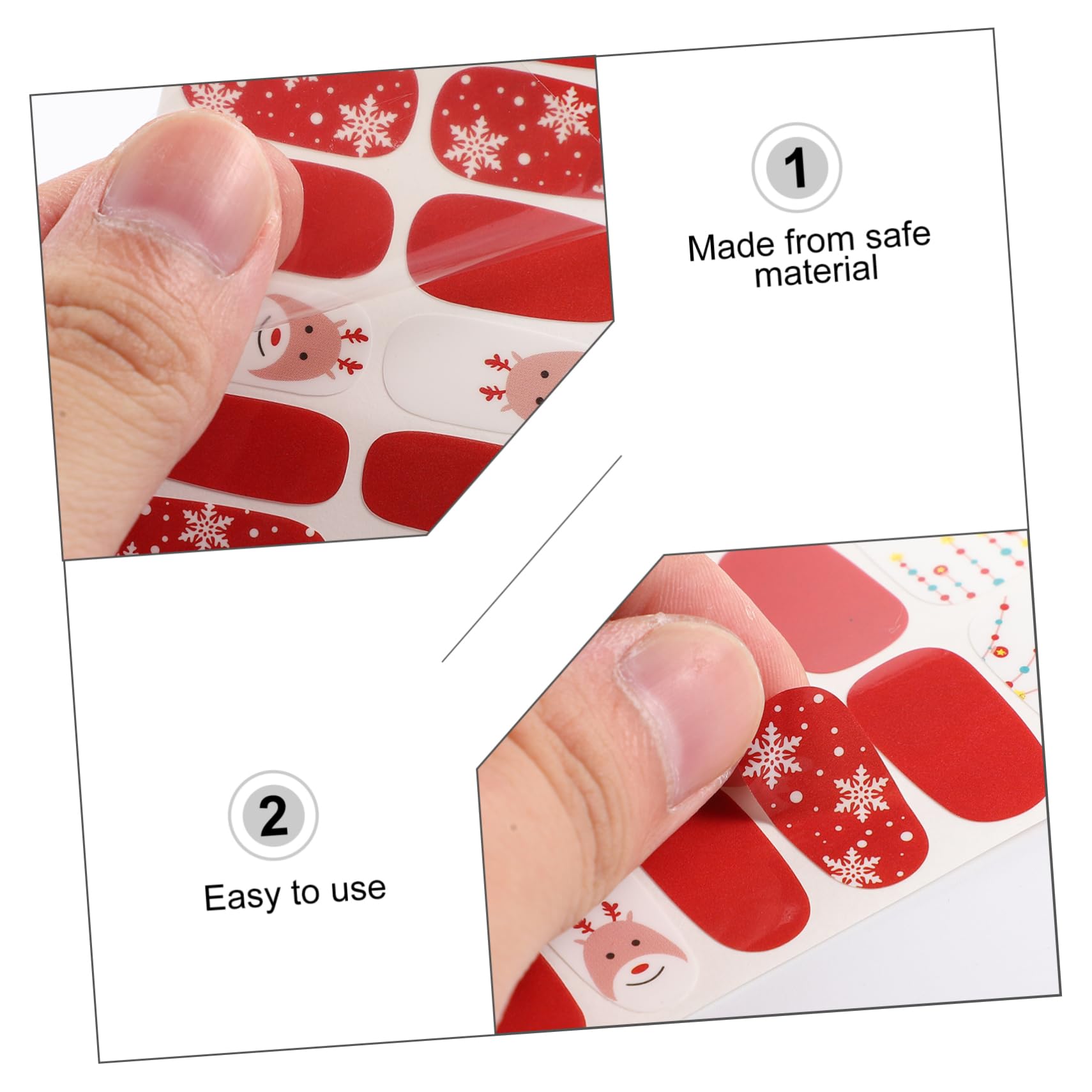 Ipetboom 3 Set Adesivi Natalizi Per Nail Art Strisce Per Unghie Festivo Adesivi Per Unghie Argento Per ie Natalizi Di Halloween Natale Etichetta 8 Fogli * 3