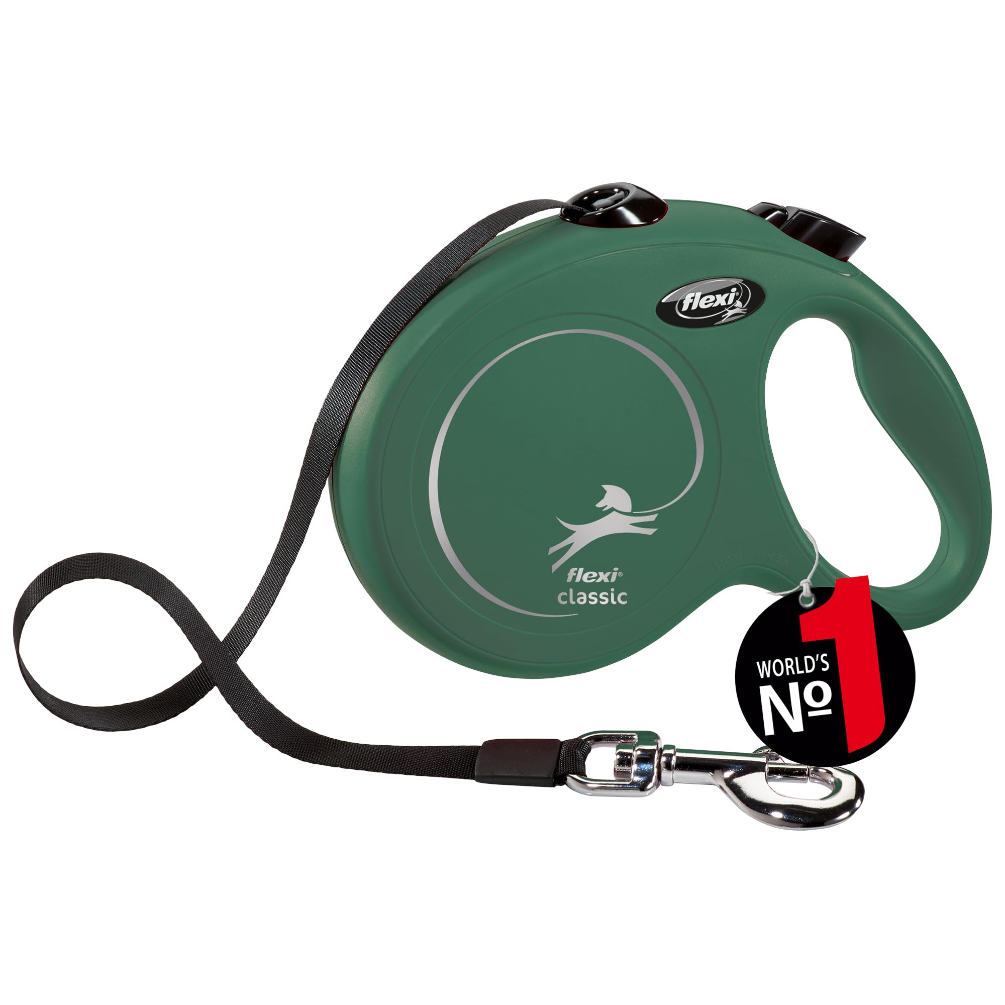 flexi® Classic L 5 m Olive Green Roll Lead for Dogs up to 50 kg, L: 5m (max. 50kg)