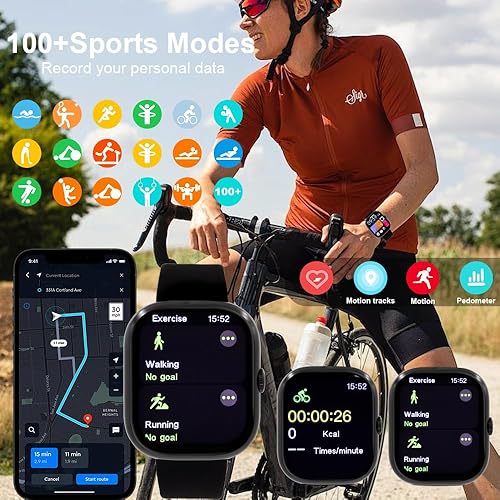 Miniatura 6 de Reloj inteligente (respuestahacer llamadas), relojes inteligentes de 2.01 pulgadas para mujer, más de 110 modos deportivos, reloj de fitness con