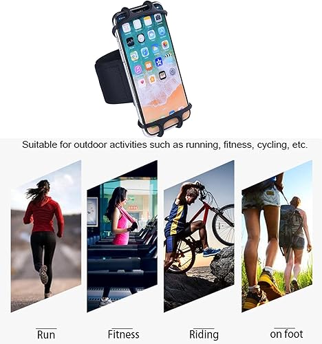 Miniatura 6 de Soporte universal para teléfono celular, para correr, caminar, rotación de 360, antebrazo, muñeca, entrenamiento, deportes, brazo, para Samsung