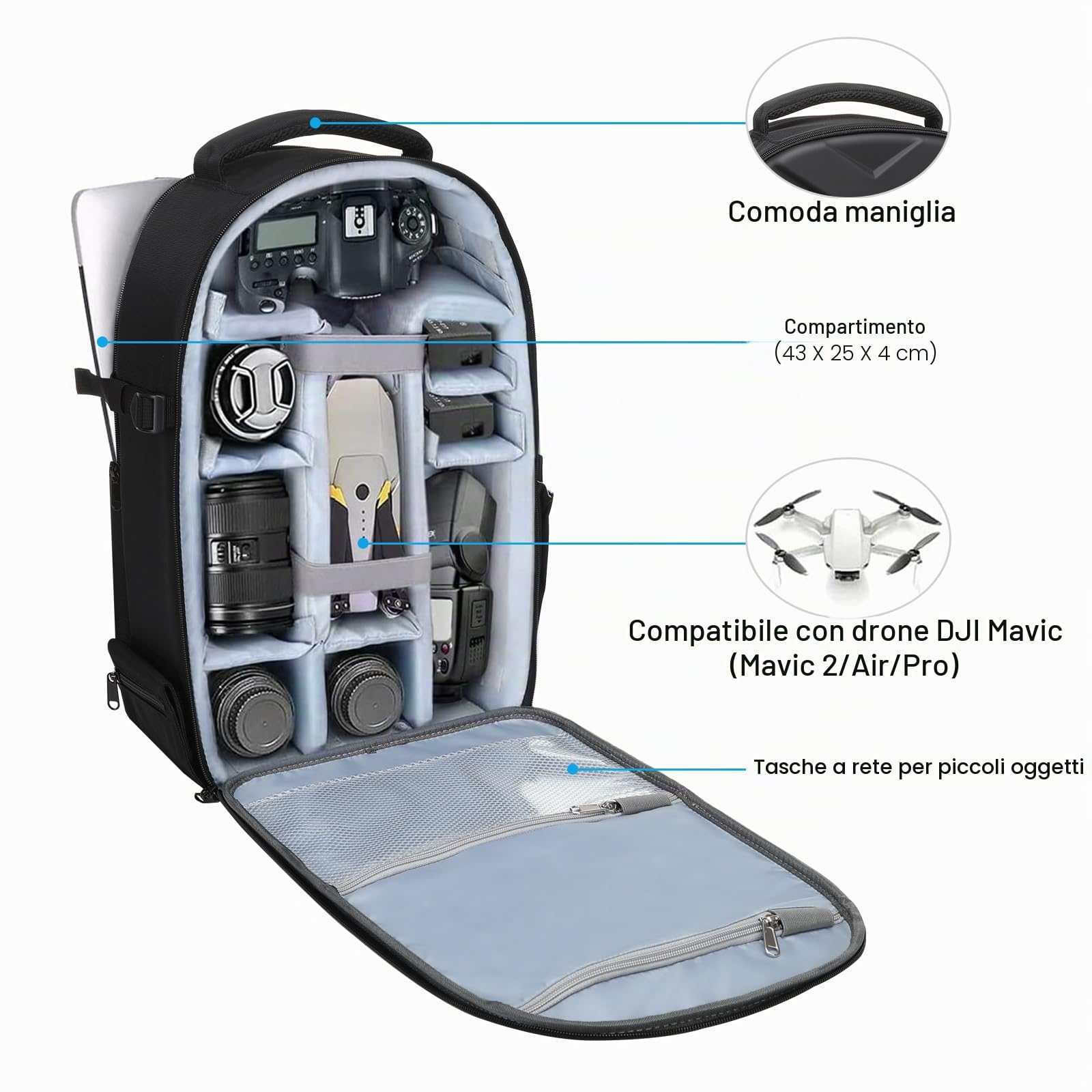 MOSISO Zaino Fotografico, Borsa Fotocamera DSLR/SLR/Mirrorless Impermeabile