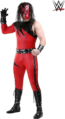 Miniatura 4 de Kane - Disfraz oficial de WWE para hombre, talla grande, 3X, color rojo