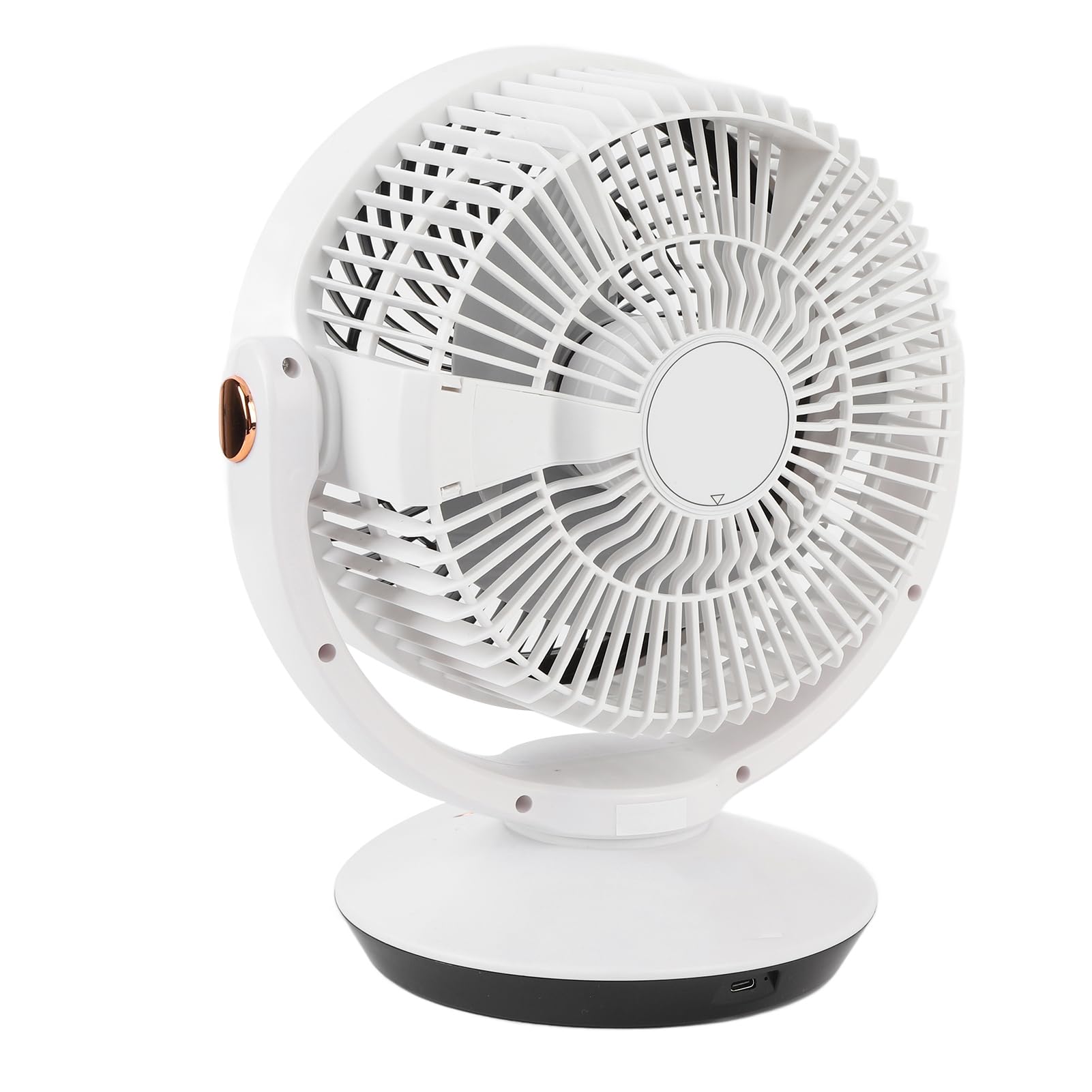 USB-Tischventilator für Schlafzimmer – 4 Geschwindigkeitsstufen, Tragbarer Oszillierender Luftzirkulator mit Sanftem Nachtlicht und Intelligenter App-Steuerung – Ideal für den Heim- und