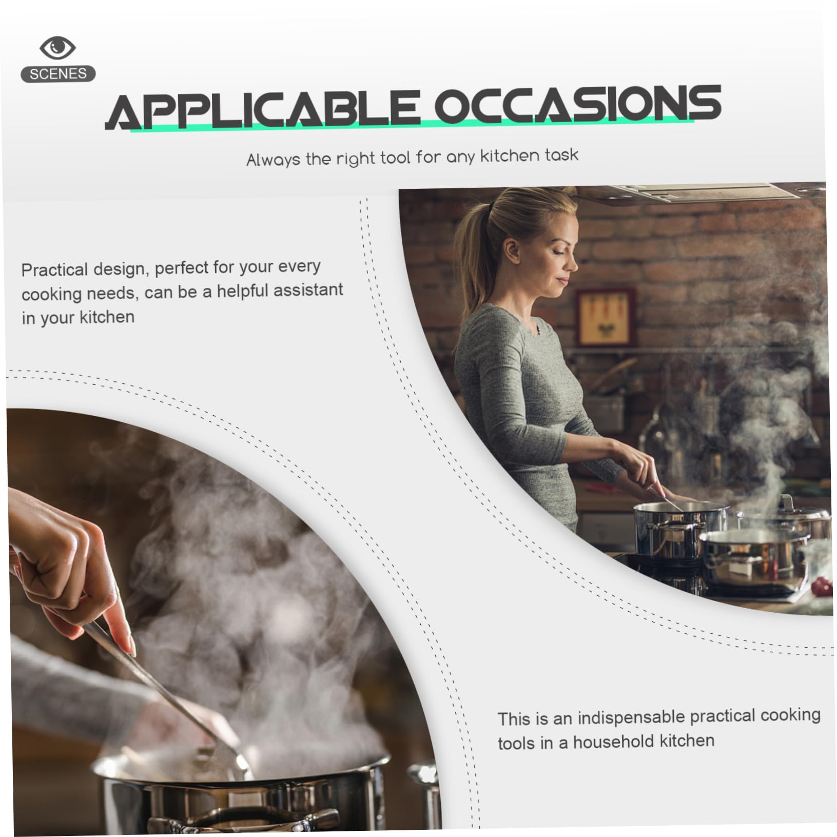Kit D’ustensiles Cuisine 1 Set en Acier Inoxydable, Or | Pratique Trou Suspendre, Ensemble Cuisine Japonerie, Accessoires de Cuisson