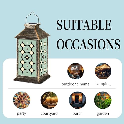 Miniatura 8 de Farol solar vintage de mediados de siglo de los años 50, moderno, retro, atómico, geométrico, celosía, estrella, jardín, lámpara colgante