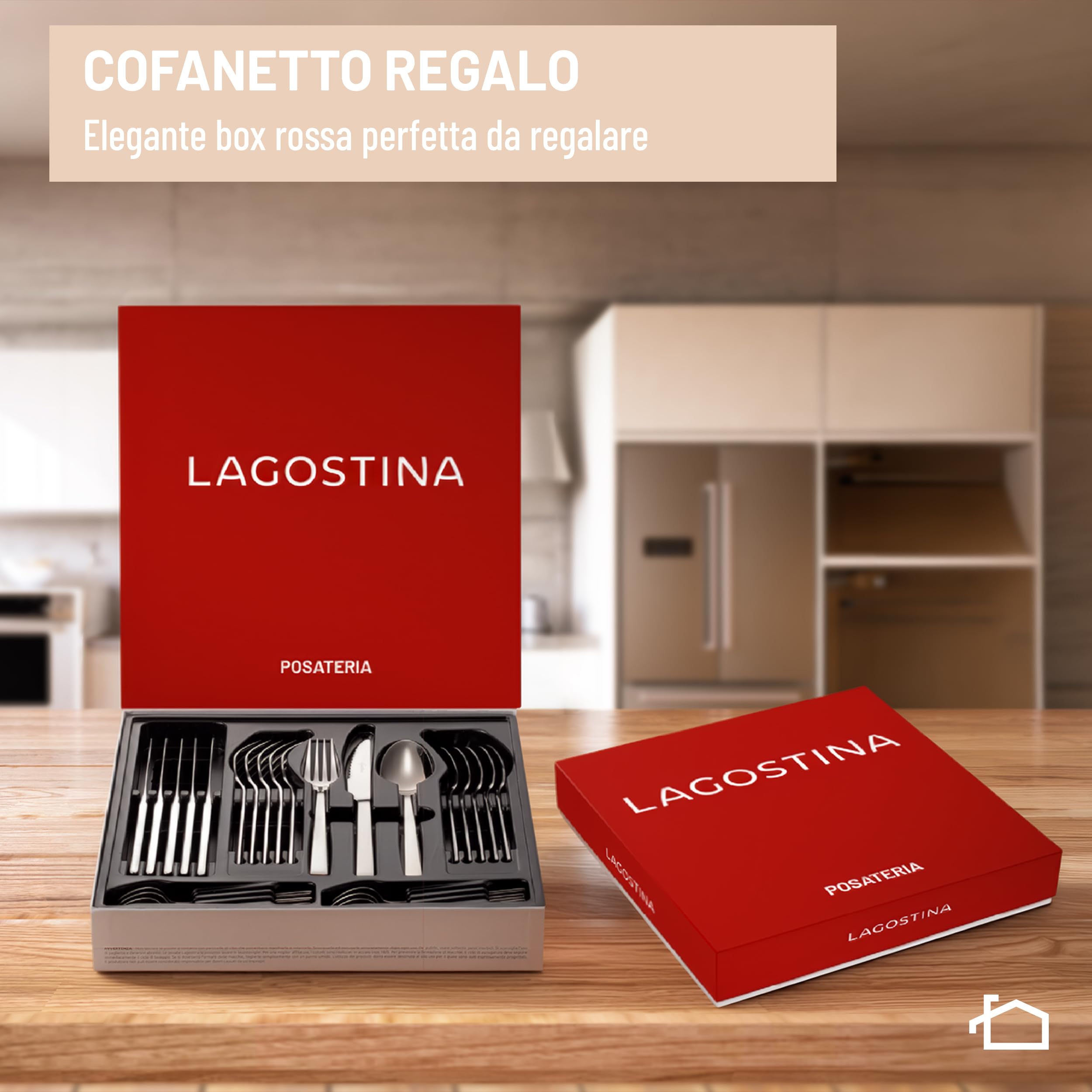Lagostina Dalia set posate per 6 persone, Acciaio Inox 18/10, 24 pezzi, 6 Unità