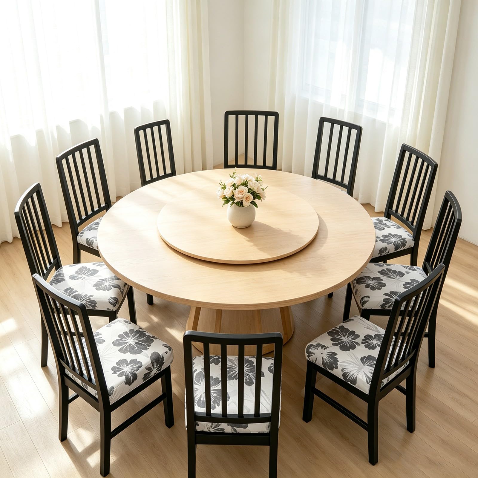 Stuhlhussen für Esszimmerstühle 2/4/6er-Set,Dehnbare Stuhlhussen,Abnehmbare und Waschbare Stuhlkissenbezüge für Esszimmer und Küche(C,6Pcs)