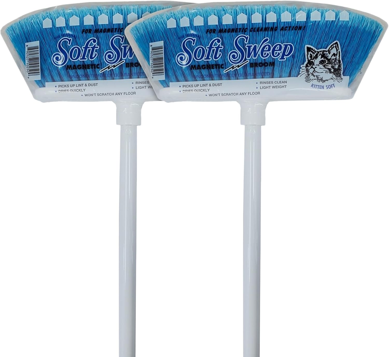 Soft Sweep Broom The Original Soft Sweep Magnetic Action Broom - 2 Blue Brooms