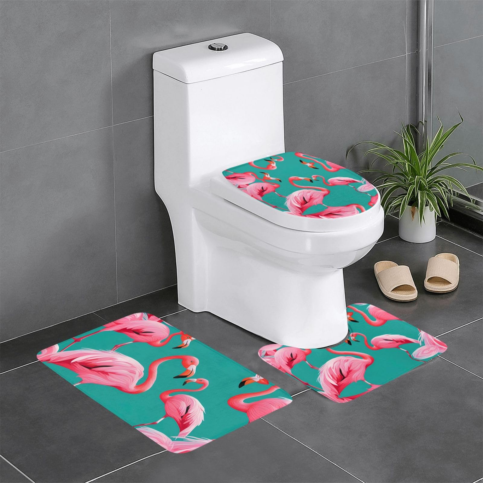 Tapis de bain flamant rose pour une ambiance exotique et chaleureuse dans votre salle d'eau
