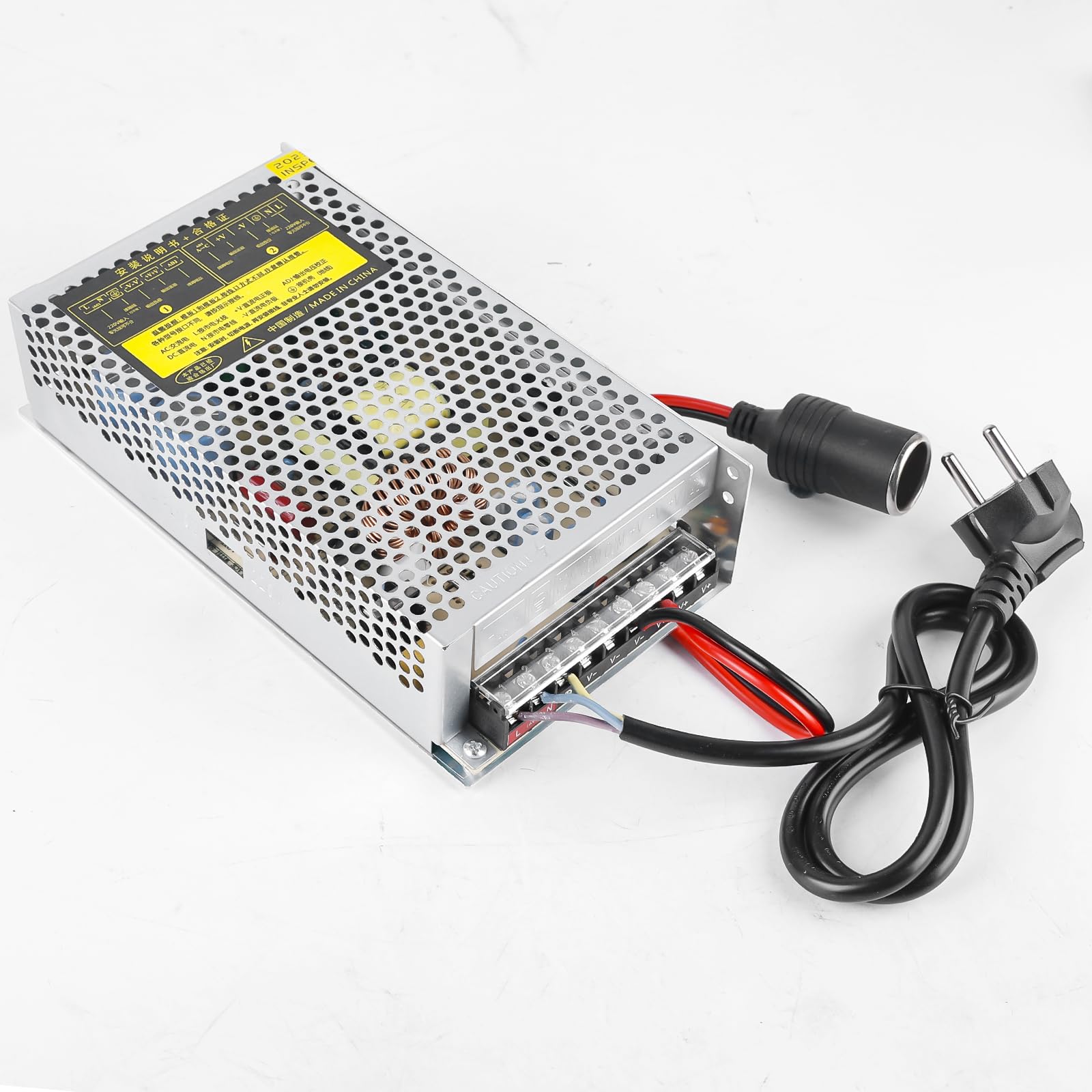 Vaileal zasilacz samochodowy AC 240 V DC 12 V 20 A 240 W przetwornik impulsu, zasilacz samochodowy do lodówki przenośnej, pomp do opon, urządzeń LED