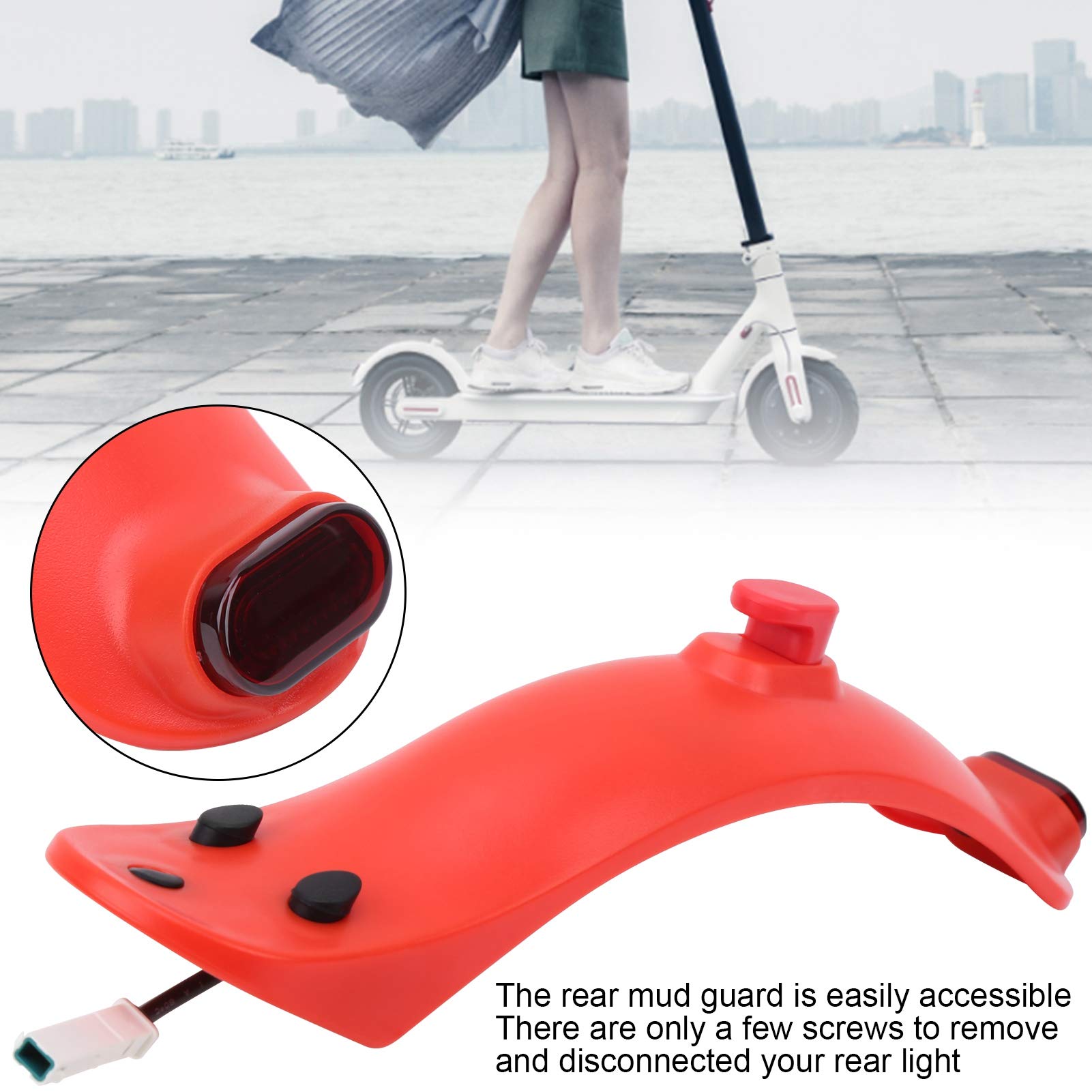Gleamydot Achterspatbord Set Voor Xiaomi Mi M365 – 3 Setjes, In Kleur, Met Handgrepen En Remkabelhuls, Voor E-scooter