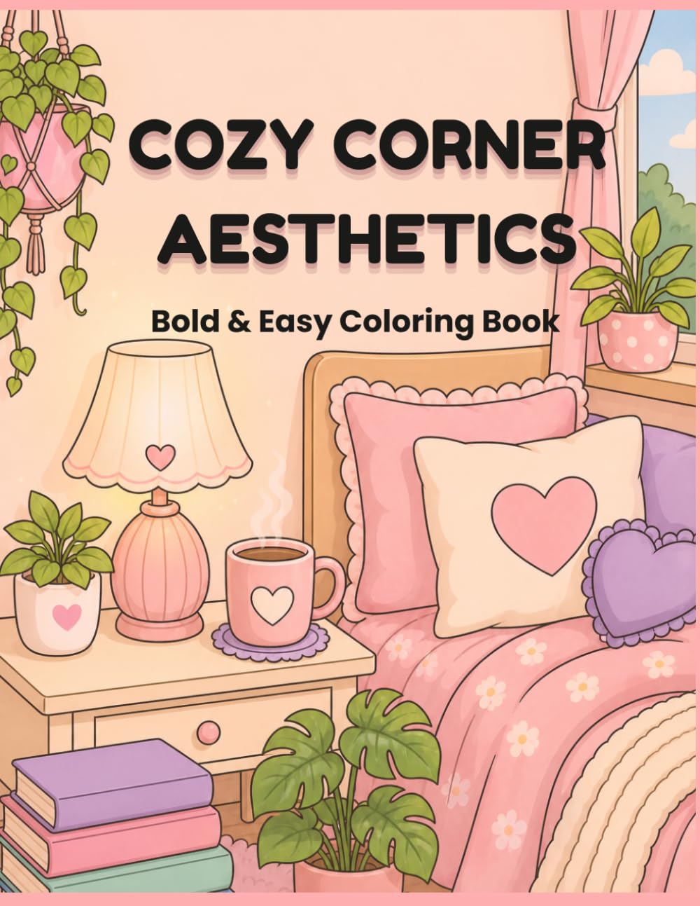 COZY CORNER AESTHETICS: Bold & Easy Coloring Book (Cozy Corner Collection)