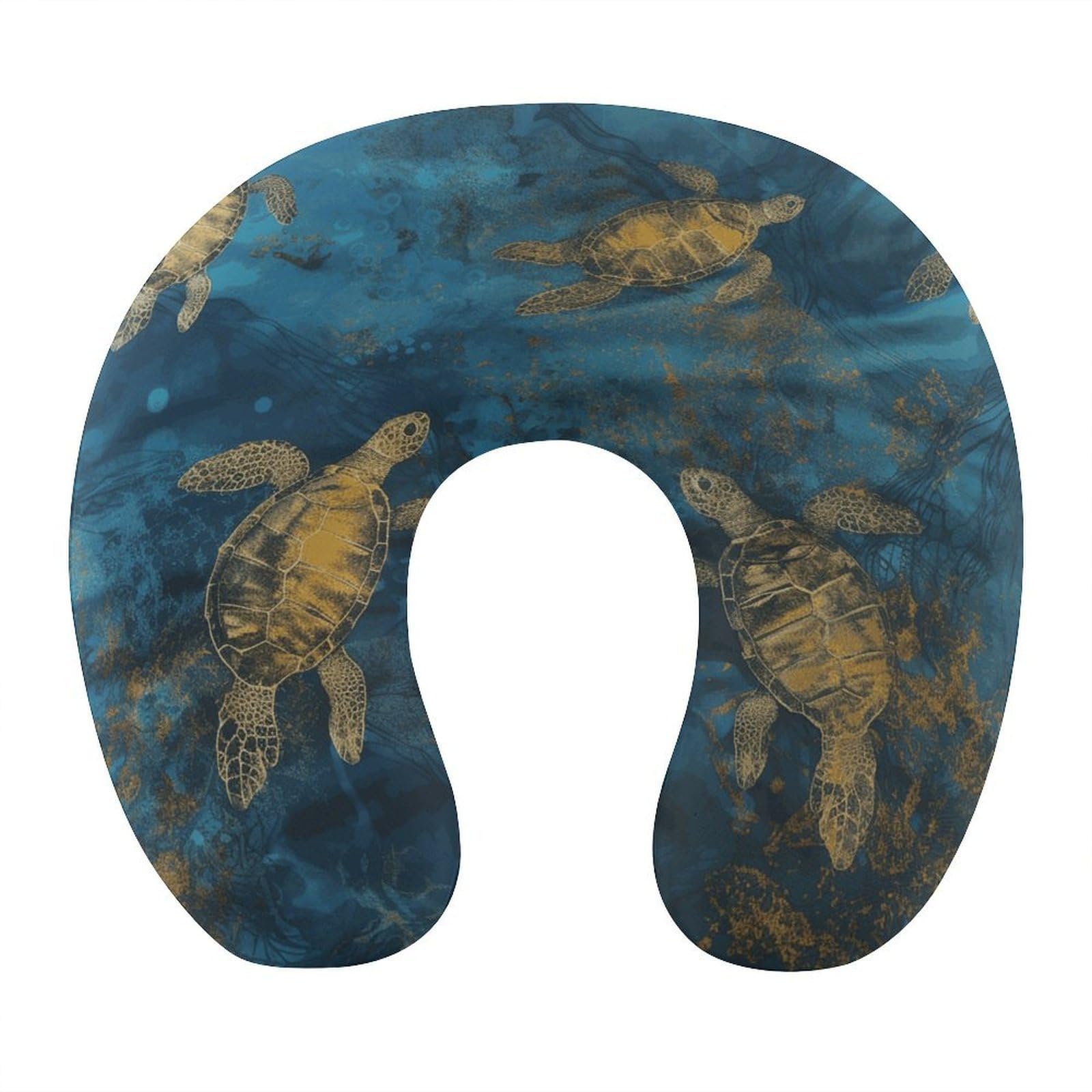 Adfgyerh Style Sea Turtle1 U-Shaped Pillow，Memory Foam Pillow Core，Cushion ，Provide Neck Support ，Travel Pillow，Suitable For Airplanes, Cars, Homes, And Offices.