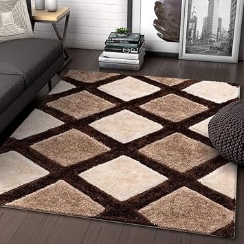 CARPET EMPORIO Premium Polyester Decorative Shaggy Carpet Bedside Runner Area Rug for Home Bedroom Kitchen Office Hall Door Mat Multi 9,(8 X 11 FEET)