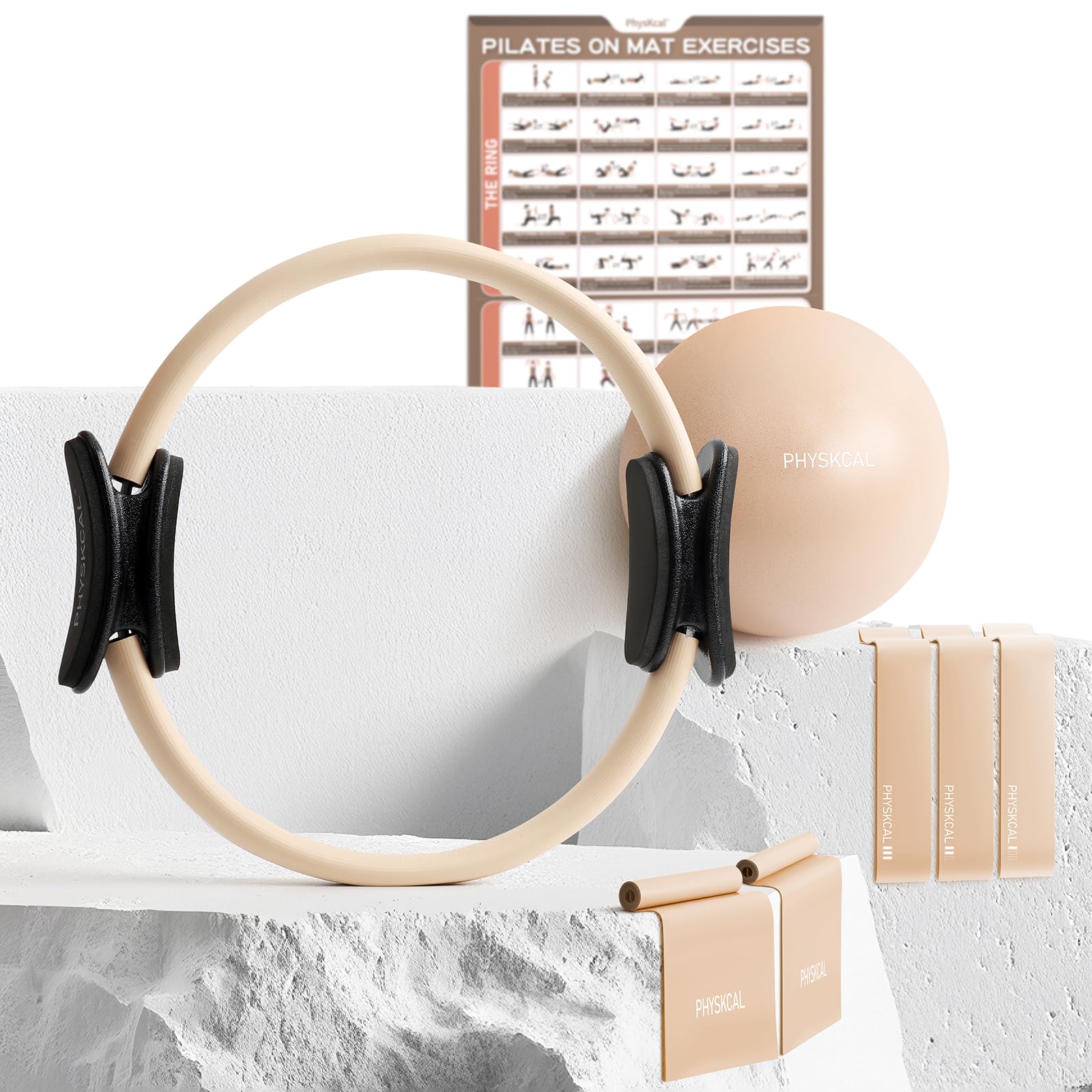 PhysKcal Pilates Set, 15 in/ 38 cm Pilates-Ring oder -Set, Matten-Pilates-Ausrüstung für zu Hause, unverzichtbares Set für Pilates-Einsteiger