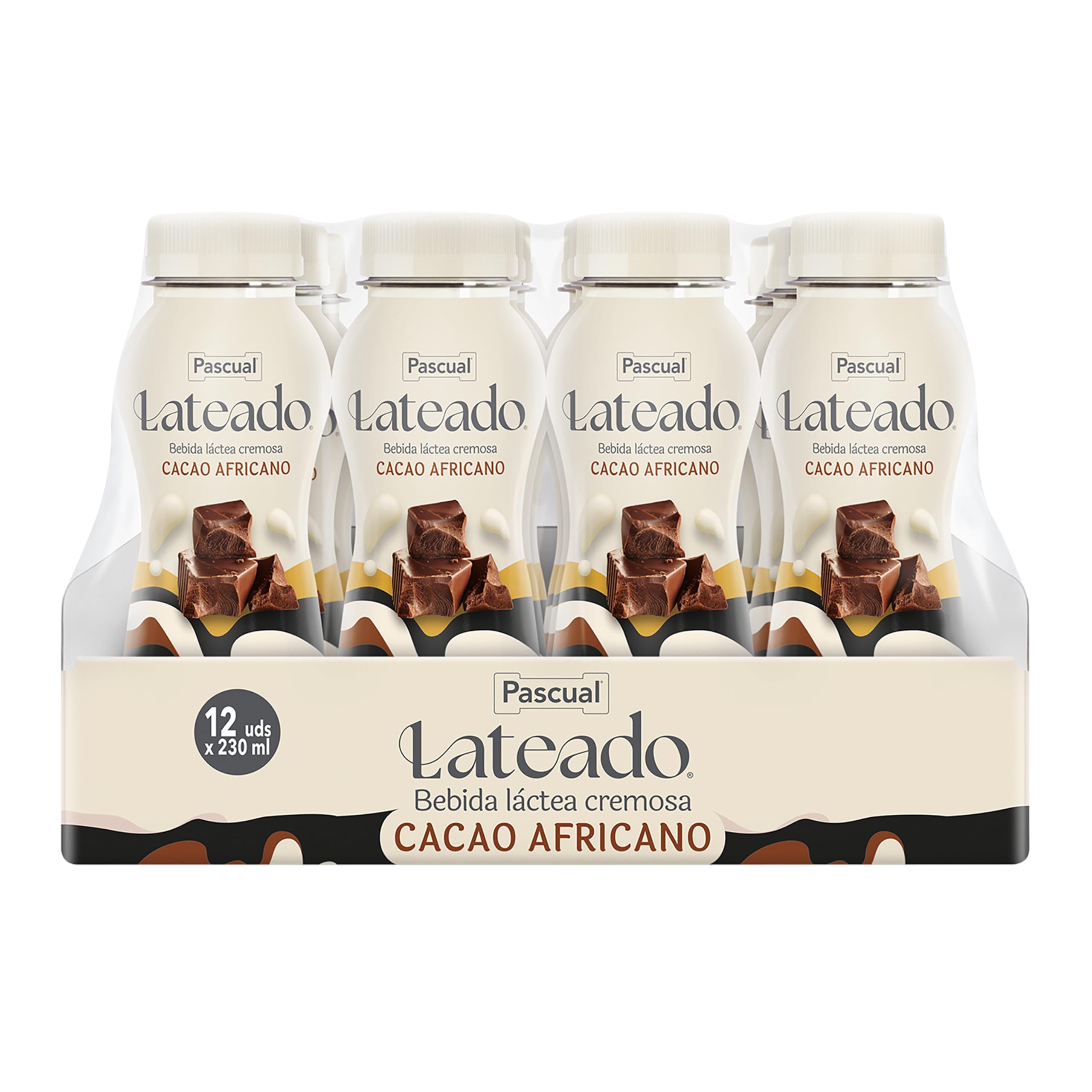 Pascual Lateado Batido de Chocolate con Cacao Africano Bebida Láctea Cremosa Caja 12 Briks 230 ml