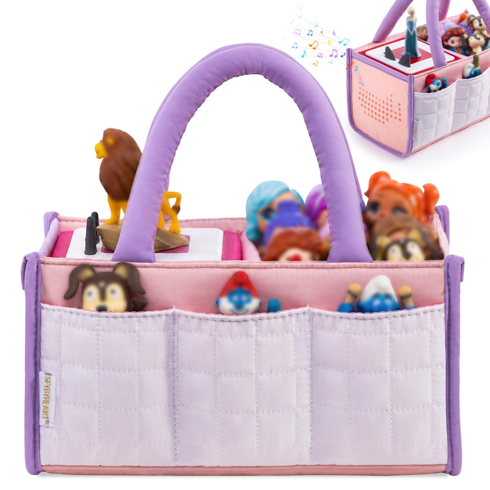 SFYBYHEART Kids Carrying Tote Compatible with Toniebox 2 &amp; 1, Figures