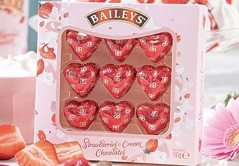 Baileys Strawberry and Cream Hearts 90g Gift Box. Great Gift for Birthday, Anniversary, Mother's Day, Father’s Day, Valentines, Date Nights, To Say Thank You, Thinking of You and All Special Occasions