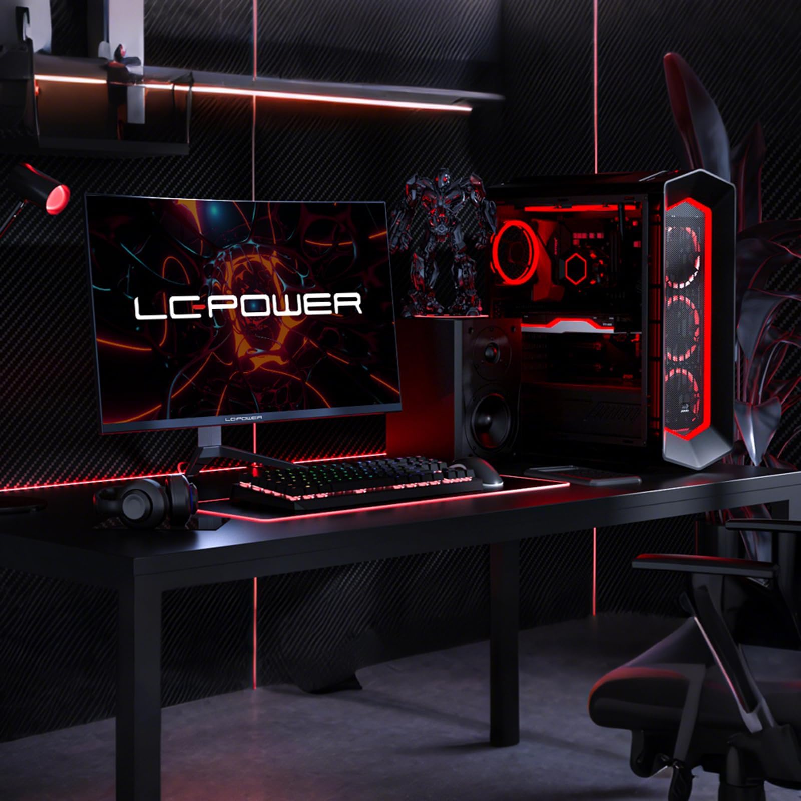 LC-Power LC-M32-QHD-165-C-V2 Monitor Gaming Curvo 32 Pulgadas, 2K QHD 2560X1440, 165Hz, 1ms, VA 1500R, Contraste 3500:1, 120% sRGB, AMD FreeSync™ Premium y HDR, VESA, 2X DP 1.2, 2X HDMI 2.0
