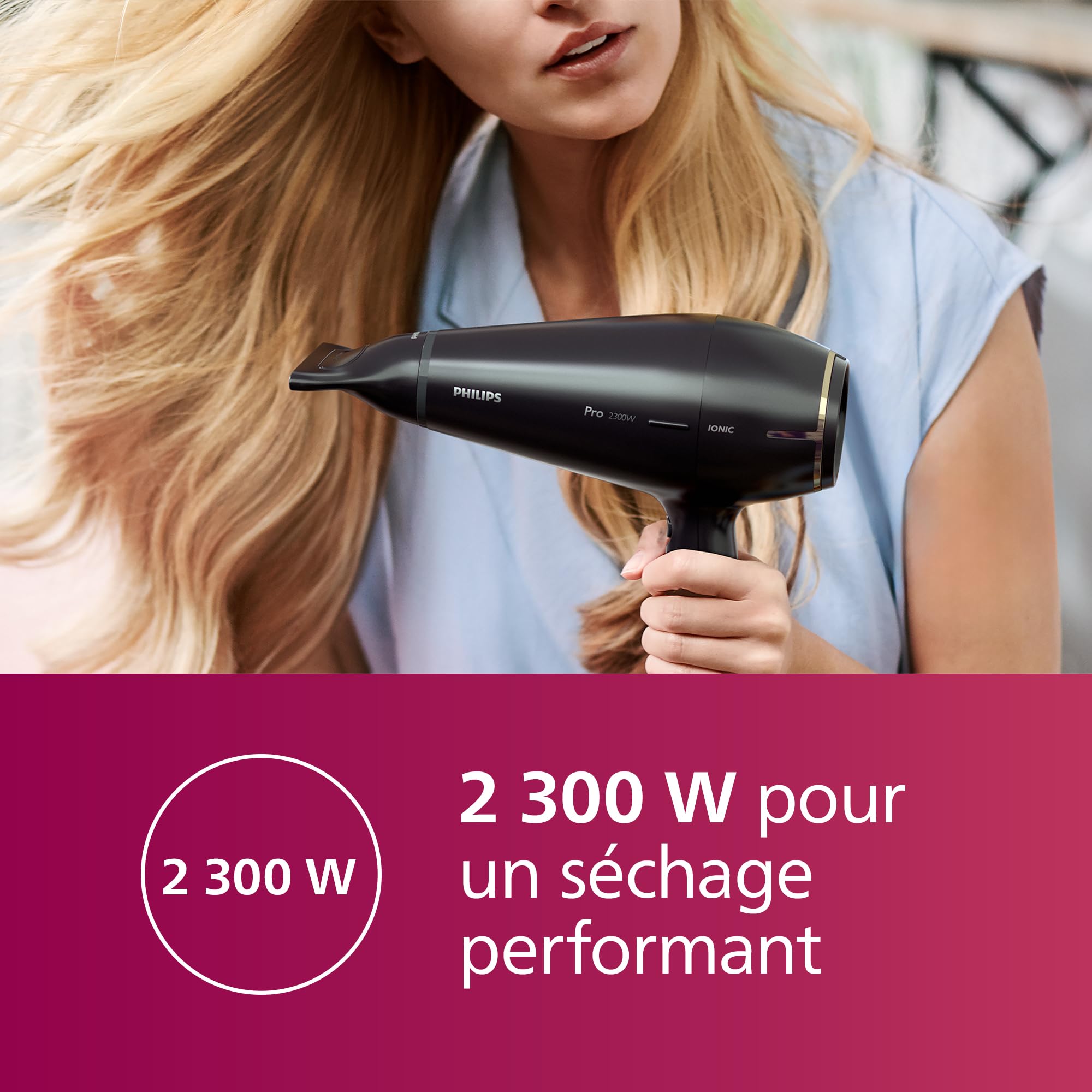 Philips Hair Dryer Prestige Pro, sèche-cheveux pour un séchage et une stylisation professionnels, avec 2 concentrateurs, 2300 W, modèle HPS920/00