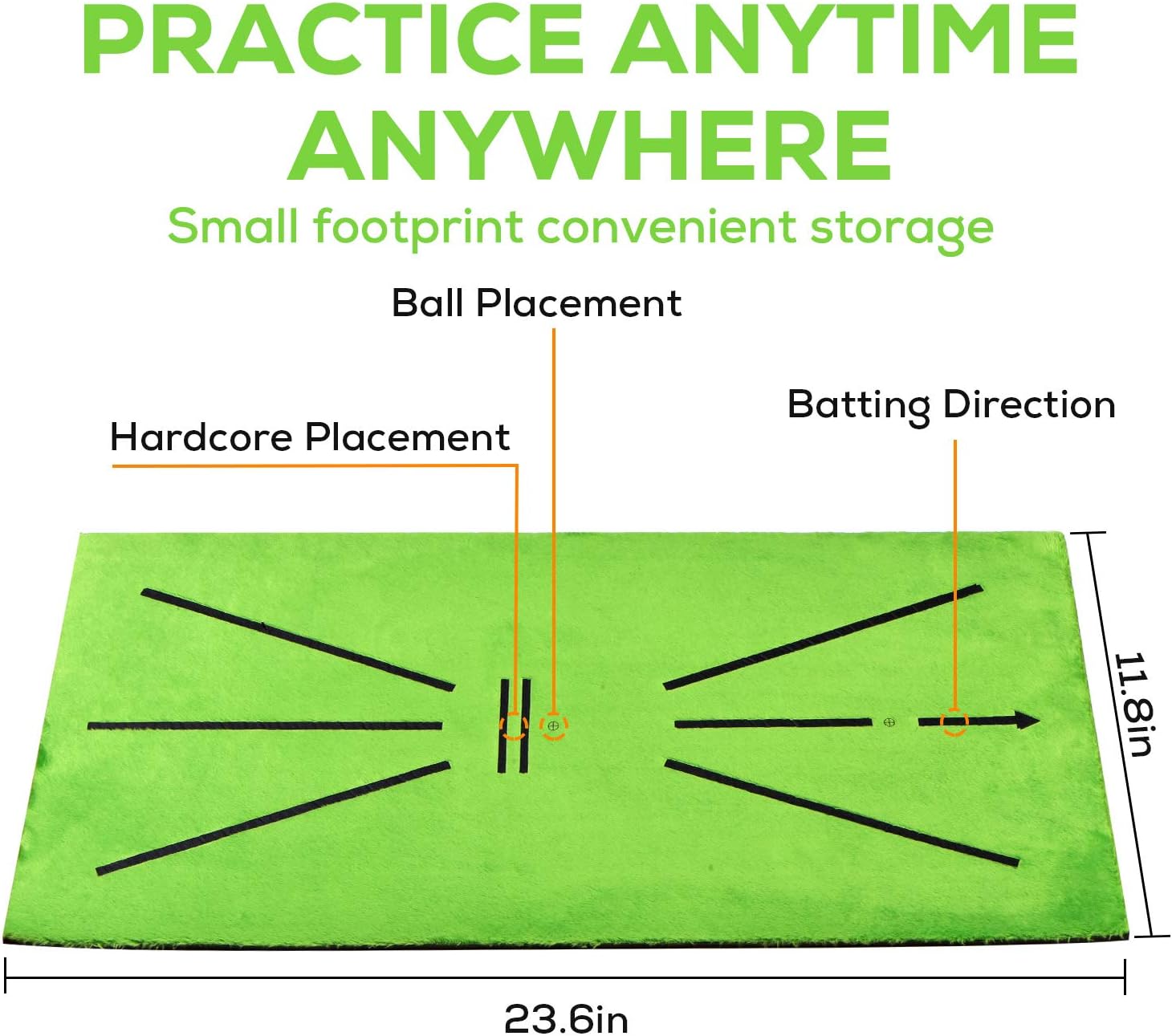 BNT Golf Training Mat, Swing Detection Batting, 23.6in x 11.4in, Analysis & Correct Your Swing Path, Mini Golf Practice Training Aid Rug, for Home/Office/Outdoor : Sports & Outdoors