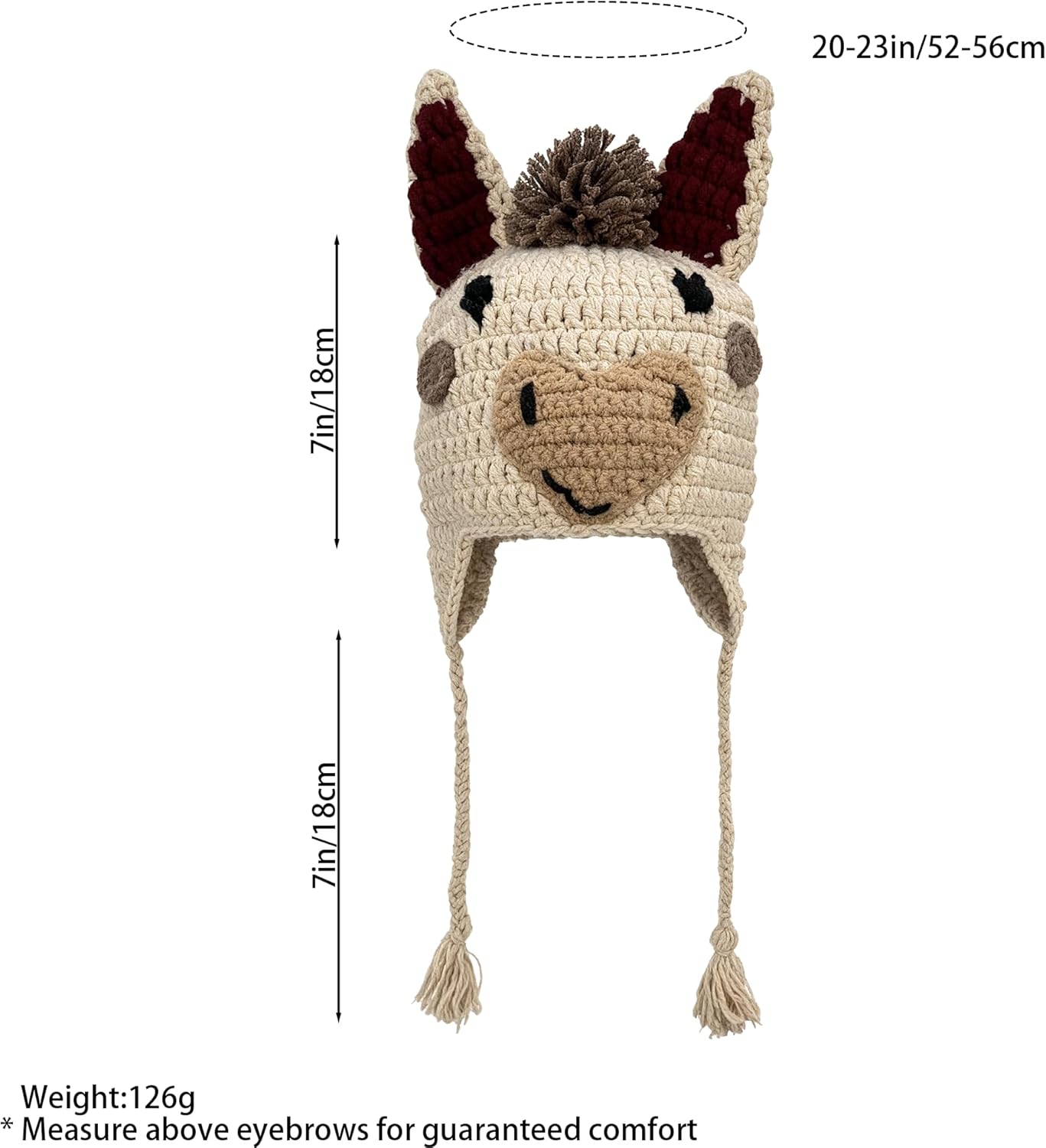 Funny Crochet Animal Beanie Hat Cute Handmade Knit Skull Cap Novelty Headwear for Adults and Kids - Image 3