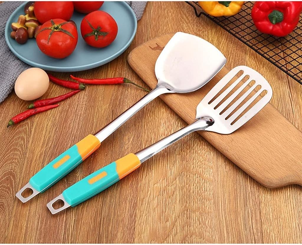 Kitchen Cooking Utensil Set (5 Piece) Stainless Steel Kitchenware Thickened Porridge Spoon Set Household Kitchen Supplies Lightweight and durable cooking spatula