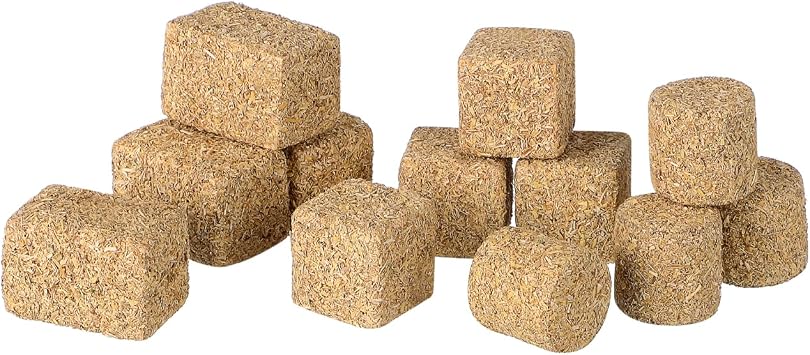 Didiseaon 12Pcs Miniature Hay Bales 0.78" Mini Fake Hay Bales for Crafts - Realistic Dollhouse Farm Accessories, Small Rectangle & Round Haystacks for Autumn Harvest Decor, Nativity Scenes & Diorama
