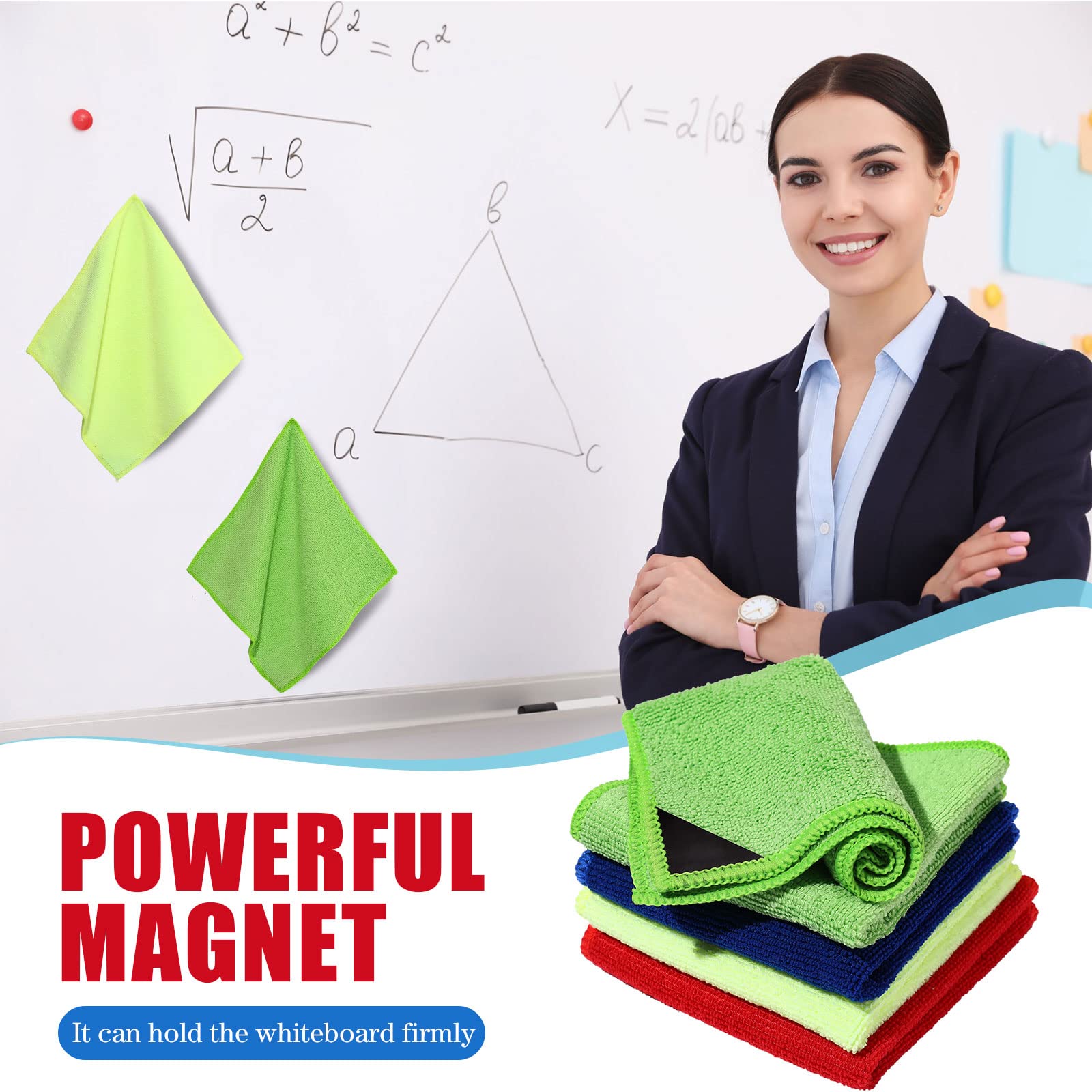 16 Stück Magnetische Whiteboard-Reinigungstücher – 25,4 X 25,4 Cm, 8 Farben, Wiederverwendbar