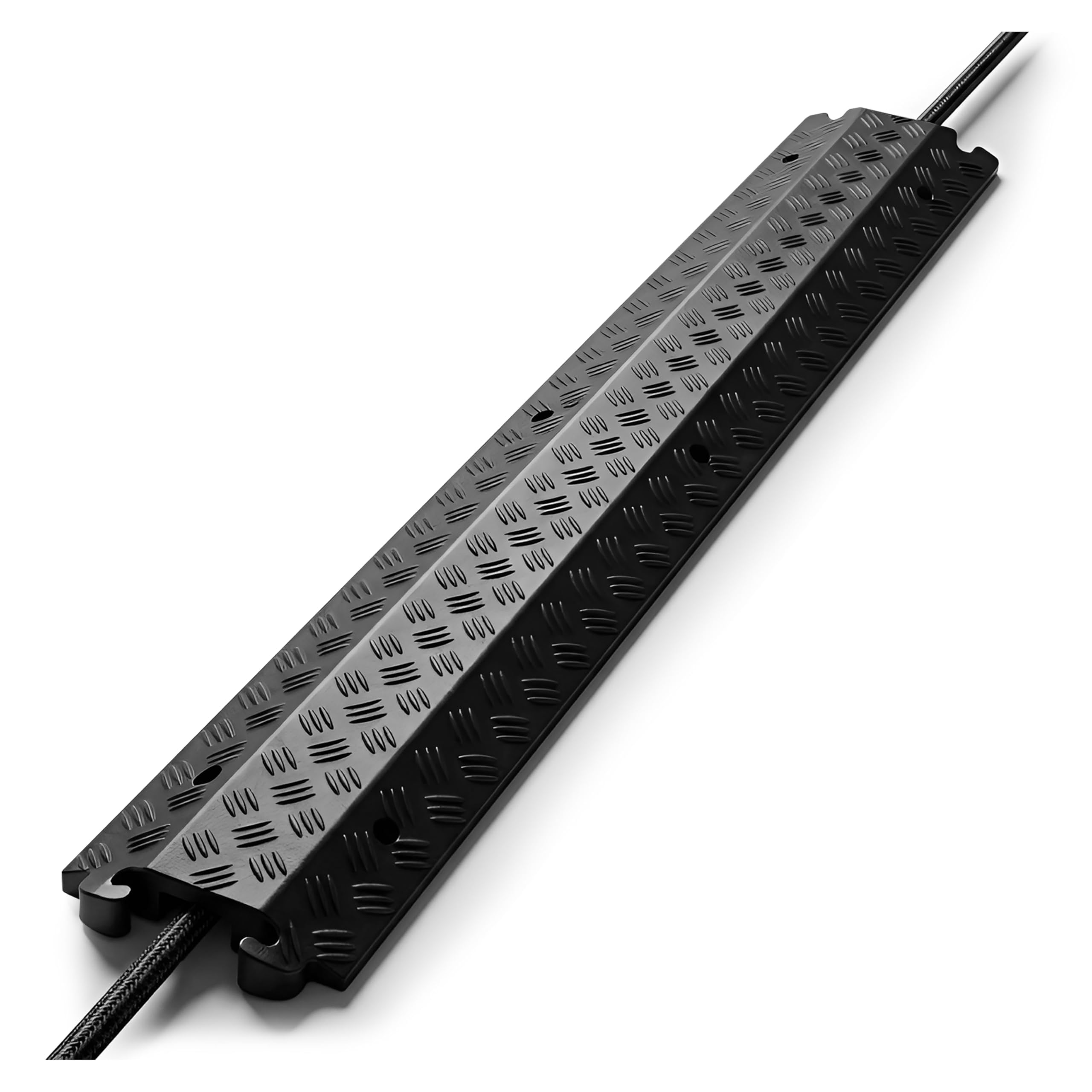 Pyle Rampe de Protection de Câble 1 Canal – Supporte Jusqu’à 5 000 kg, Protège-Câbles et Tuyaux, Usage Intérieur et Extérieur, 100 × 13 × 2 cm