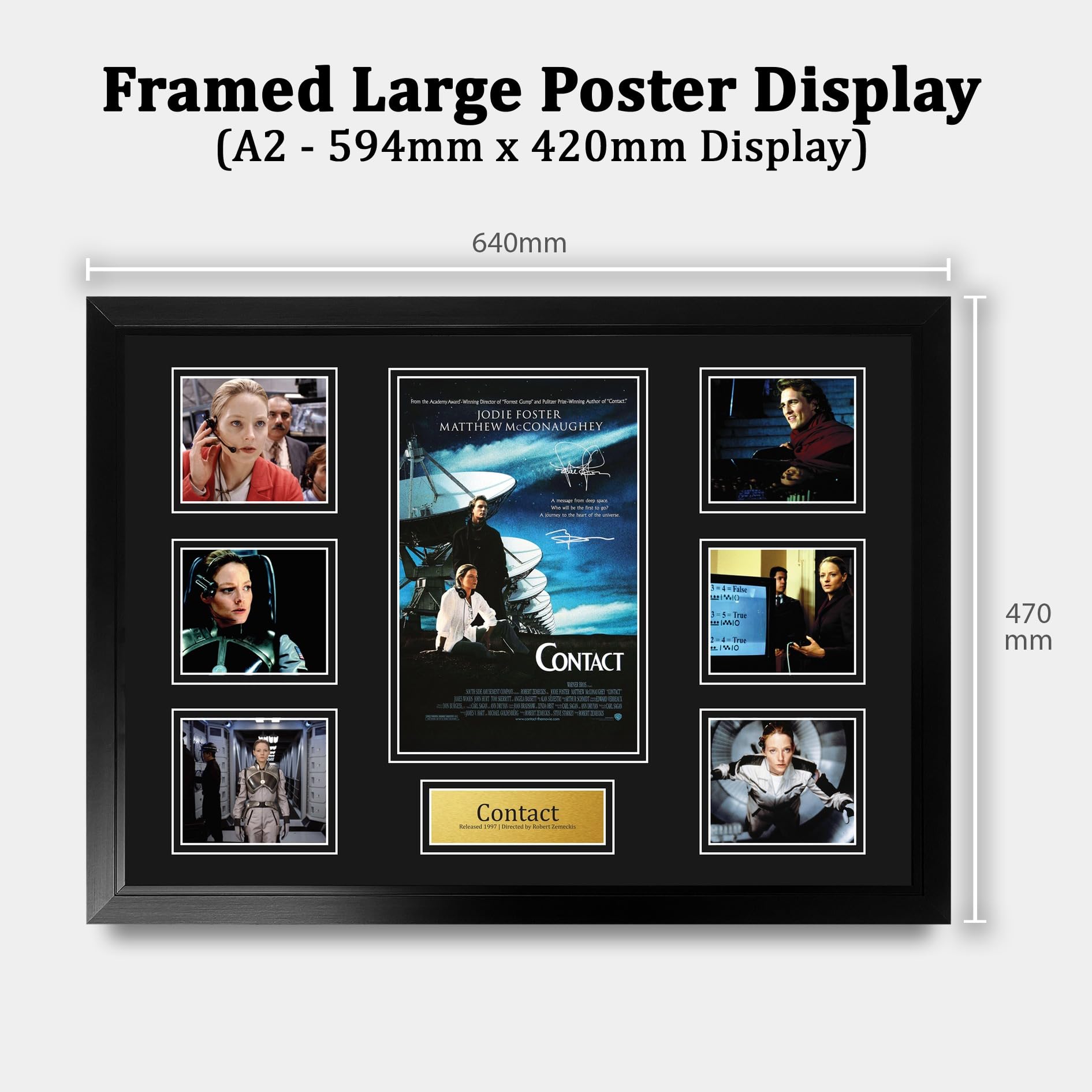 HWC Trading Contact Podpisany Plakat Filmowy A2 Deluxe w Ramie