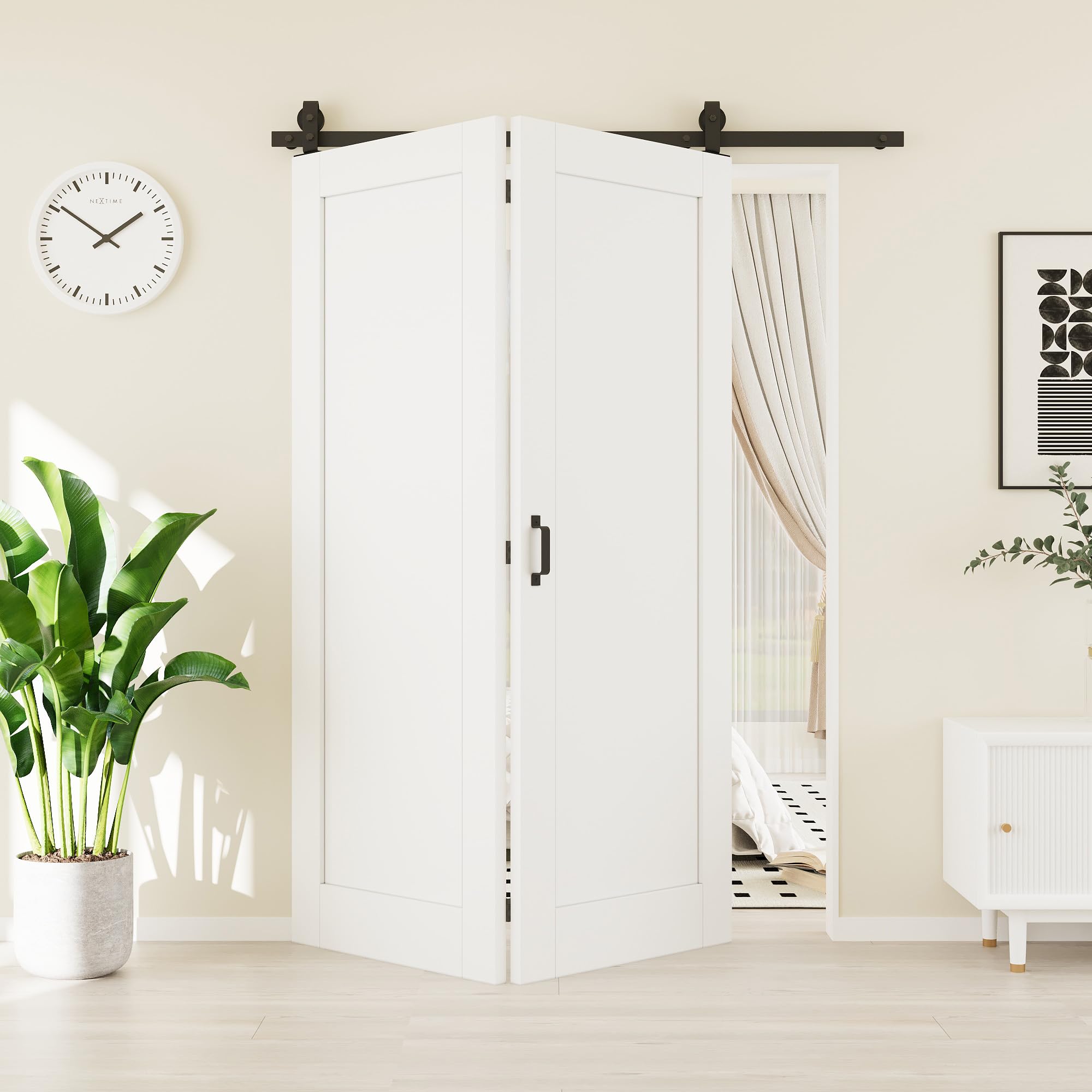 48"(24" x 2) x 80" Pre-Assembled Solid Core Bifold Barn Door