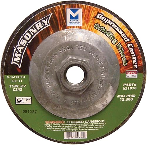 Miniatura 43 de 620190 Muela abrasiva de uso general tipo 27 para metales ferrosos, 9 "x 1/4" x 5/8"-11 (paquete de 10) a24s (10),a24u (10),A24s (15),A24s (20),A24S