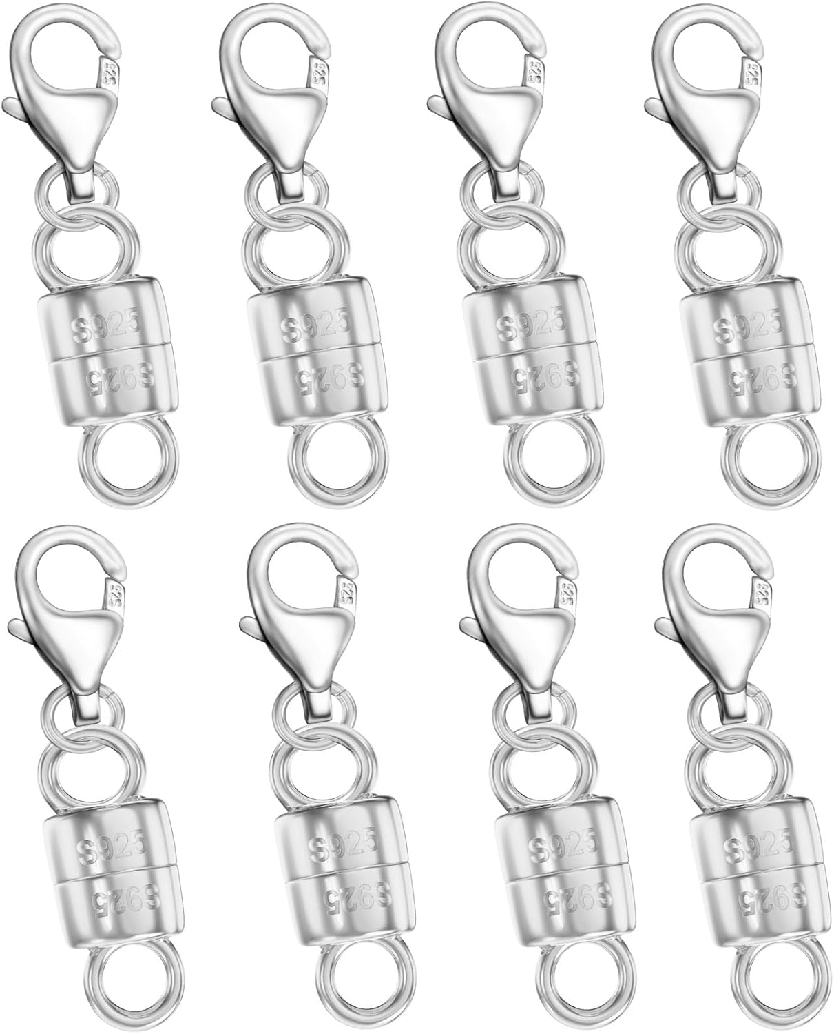 Dailyacc 925 Silver Lobster Magnetic Necklace Clasps and Closures Safety Sterling Silver with 14K Gold Jewelry Converters for Bracelets Chain Extender