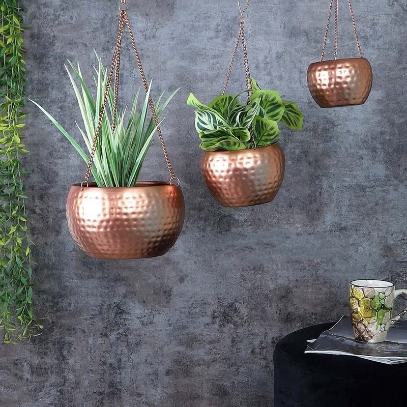 Infinity Decor Set of 3 Hammered Metal Home Garden Decorative Hanging Planter (Copper) (B0BSXNXN5V) Amazon Price History, Amazon Price Tracker